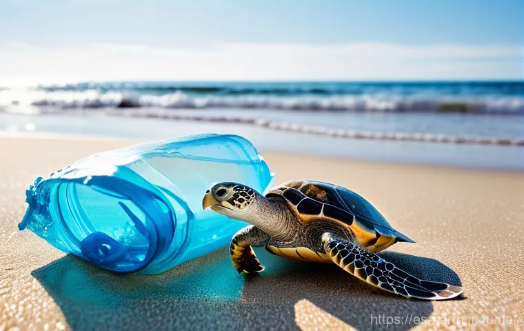 지구과학과 해양 오염 - **Prompt 1: A Beautiful Spanish Coastline Marred by Plastic Waste.**
    A scenic, sun-drenched beac...