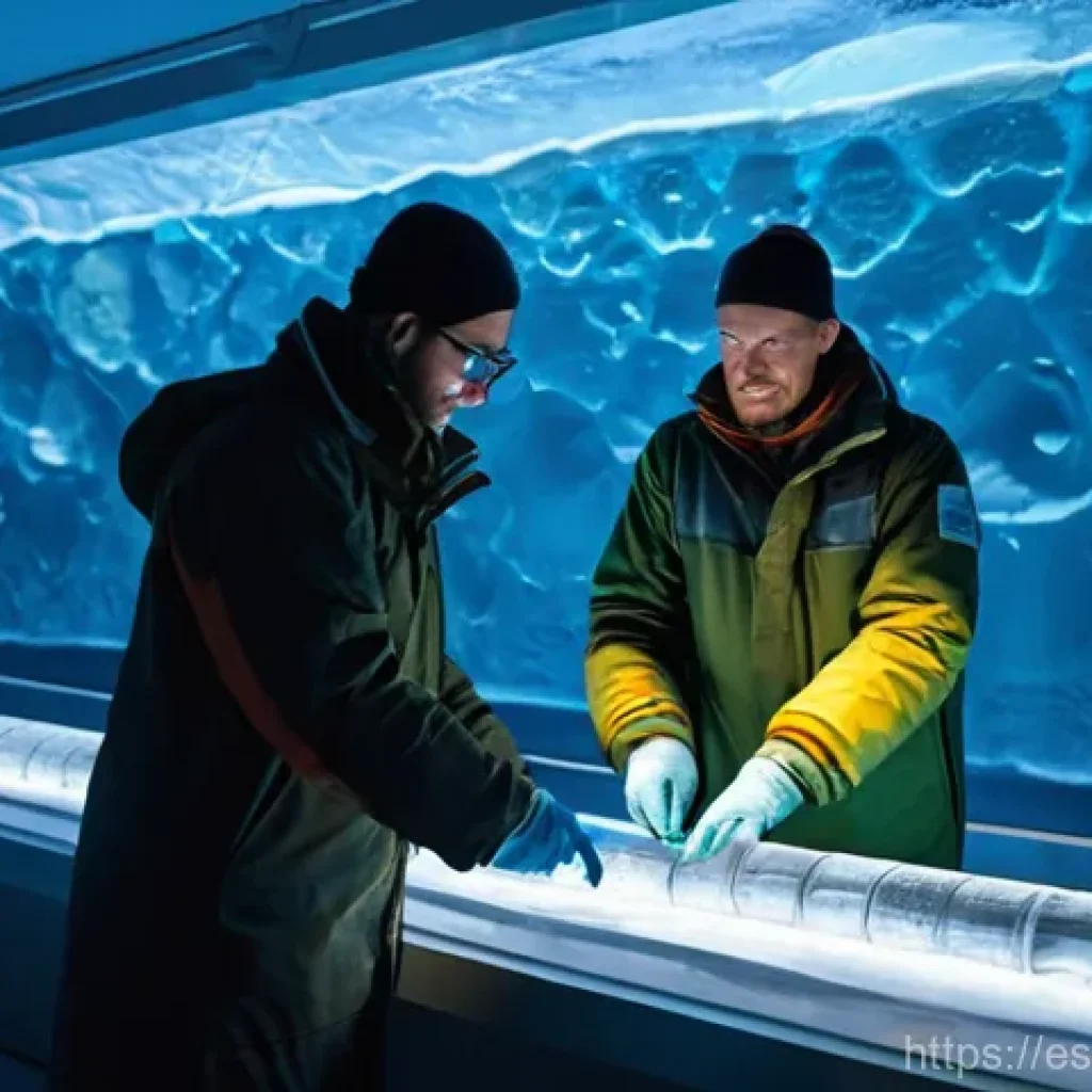 지구과학과 기후 변화 모델 - **Prompt 1: Deciphering Earth's Ancient Climate Diaries**
    "A diverse group of geoscientists, bot...