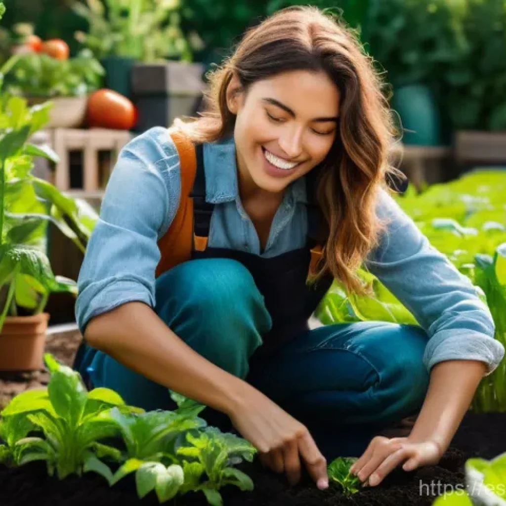 지구과학과 토양 분석 - **"A vibrant, close-up shot of a young, enthusiastic female influencer, dressed in practical, stylis...