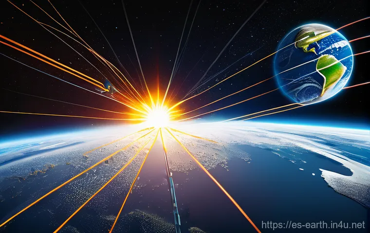 지구과학과 태양 활동 - "A breathtaking wide-angle shot from space, showcasing a vibrant Earth enveloped by its dynamic, shi... 지구과학과 태양 활동 - "A breathtaking wide-angle shot from space, showcasing a vibrant Earth enveloped by its dynamic, shi...